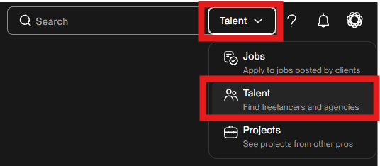 Upworkではフリーランサーを検索できる