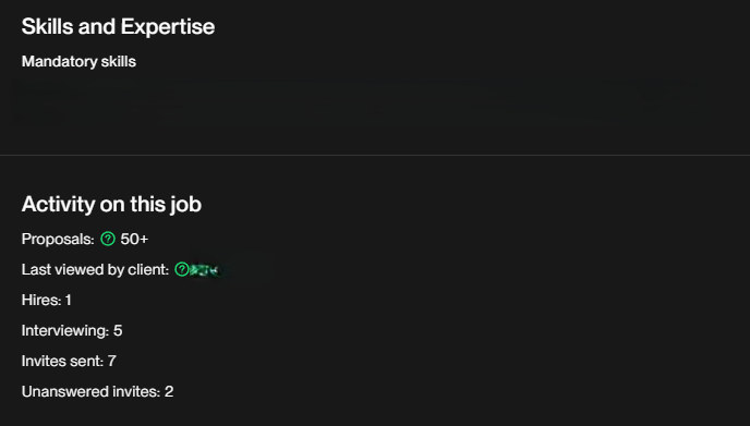 Activity on this job