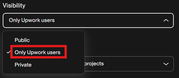 Upworkプロフィールの公開範囲